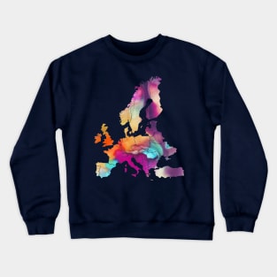 Europe map art #europe Crewneck Sweatshirt